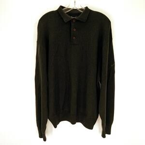 Faconnable men’s wool long sleeves polo sweater